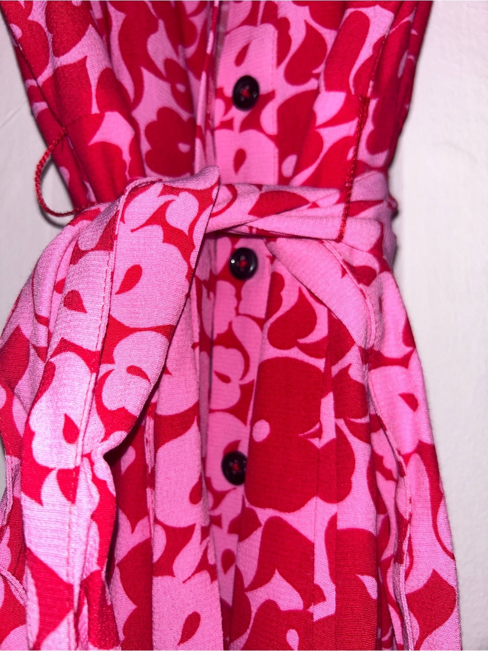 Boden Pink Floral Button Front Midi Shirt Dress Belted US 4R UK 6R - Picture 7 of 8